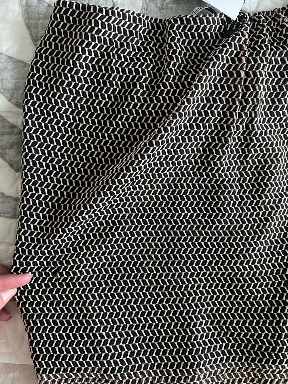 NWT Zara Trafaluc Black & Cream Fringe Midi Skirt Medium - Picture 10 of 10